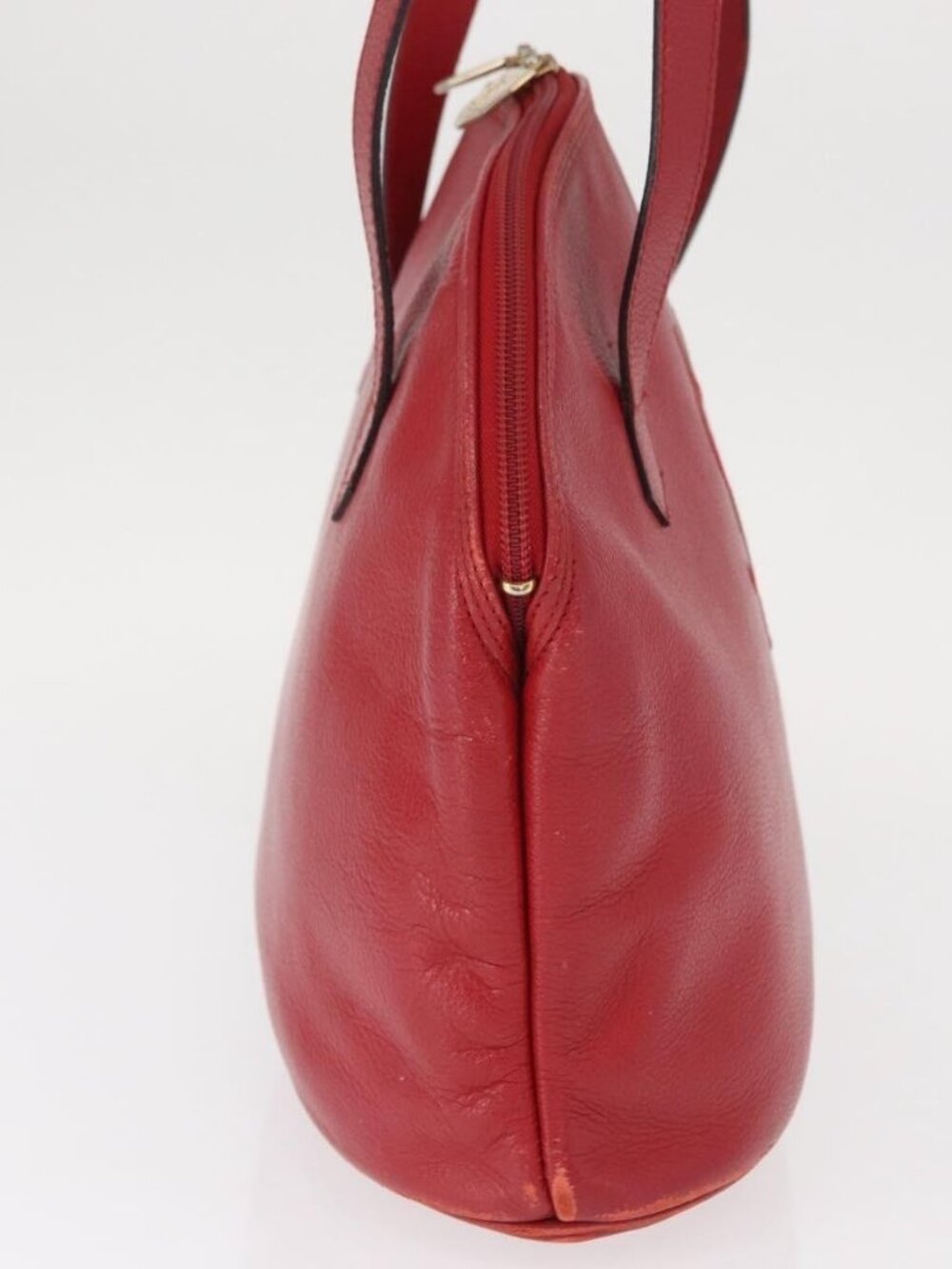 Authentic SAINT LAURENT Shoulder Bag Leather Red Gold - Picture 11 of 16